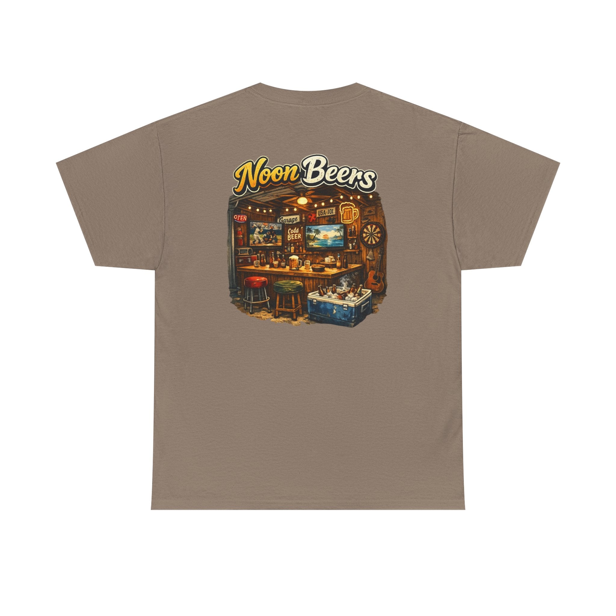 Noon Beers Bar Scene T-Shirt | Vintage Pub Illustration, Beer