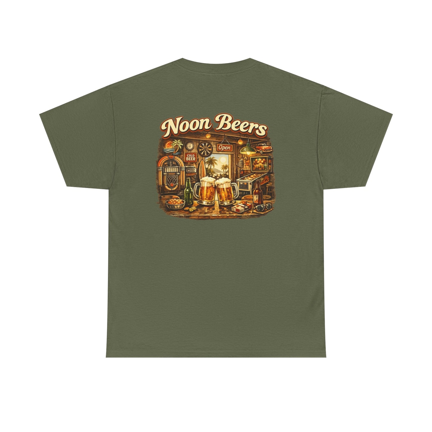 Noon Beers Retro Bar Scene T-Shirt