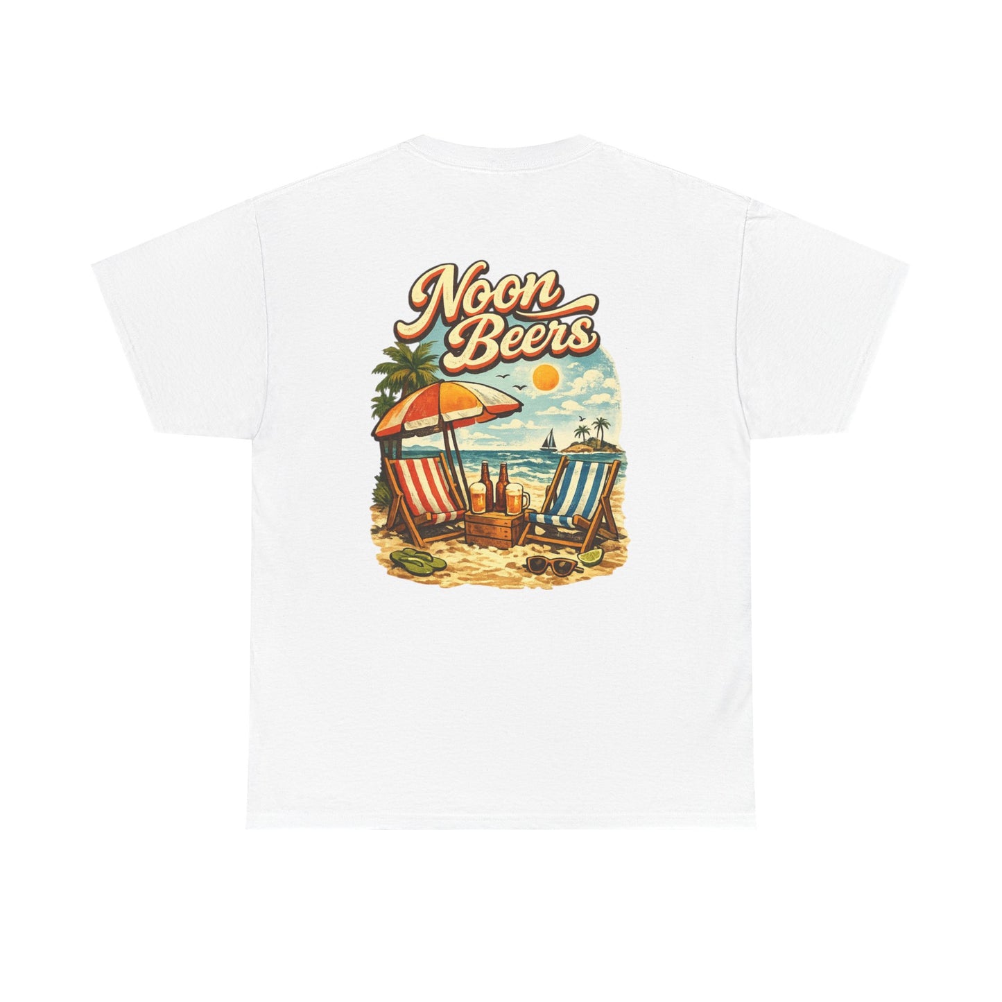 Noon Beers Beach Scene T-shirt