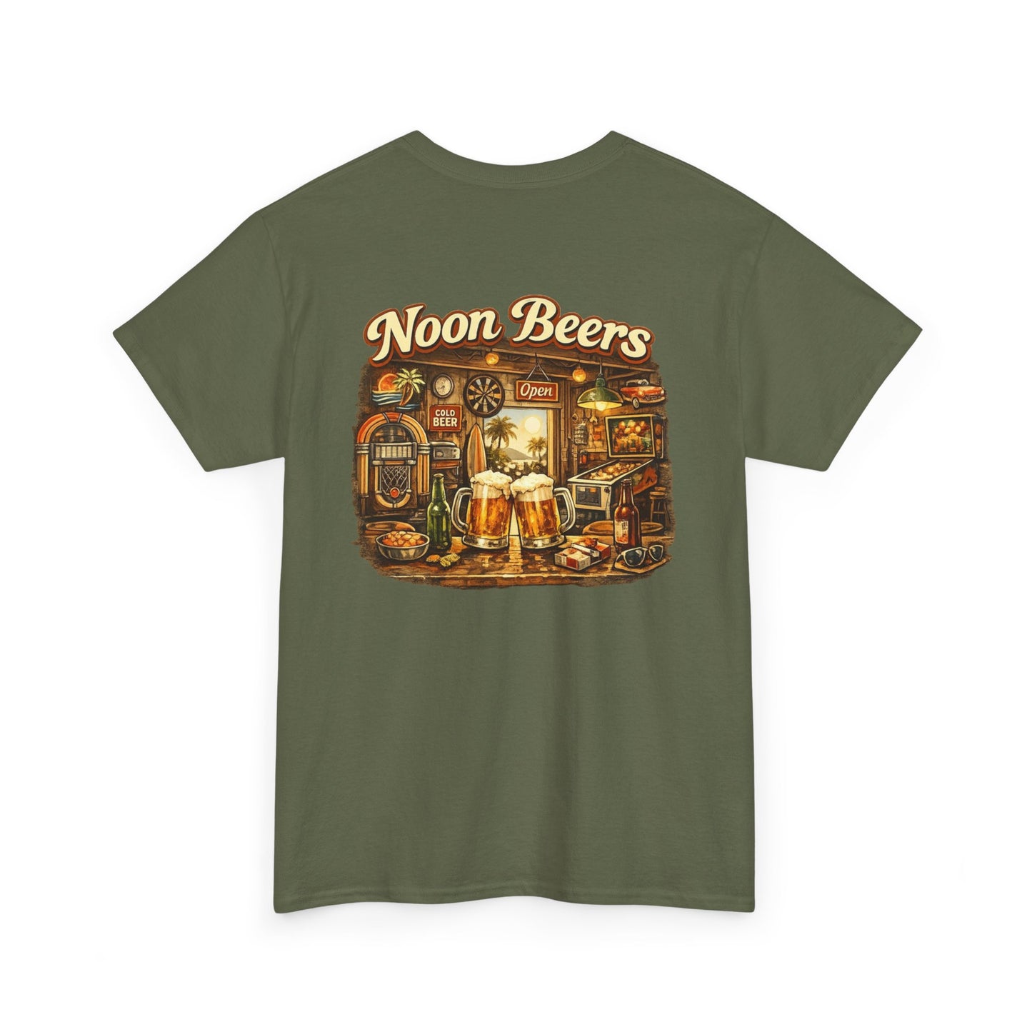 Noon Beers Retro Bar Scene T-Shirt