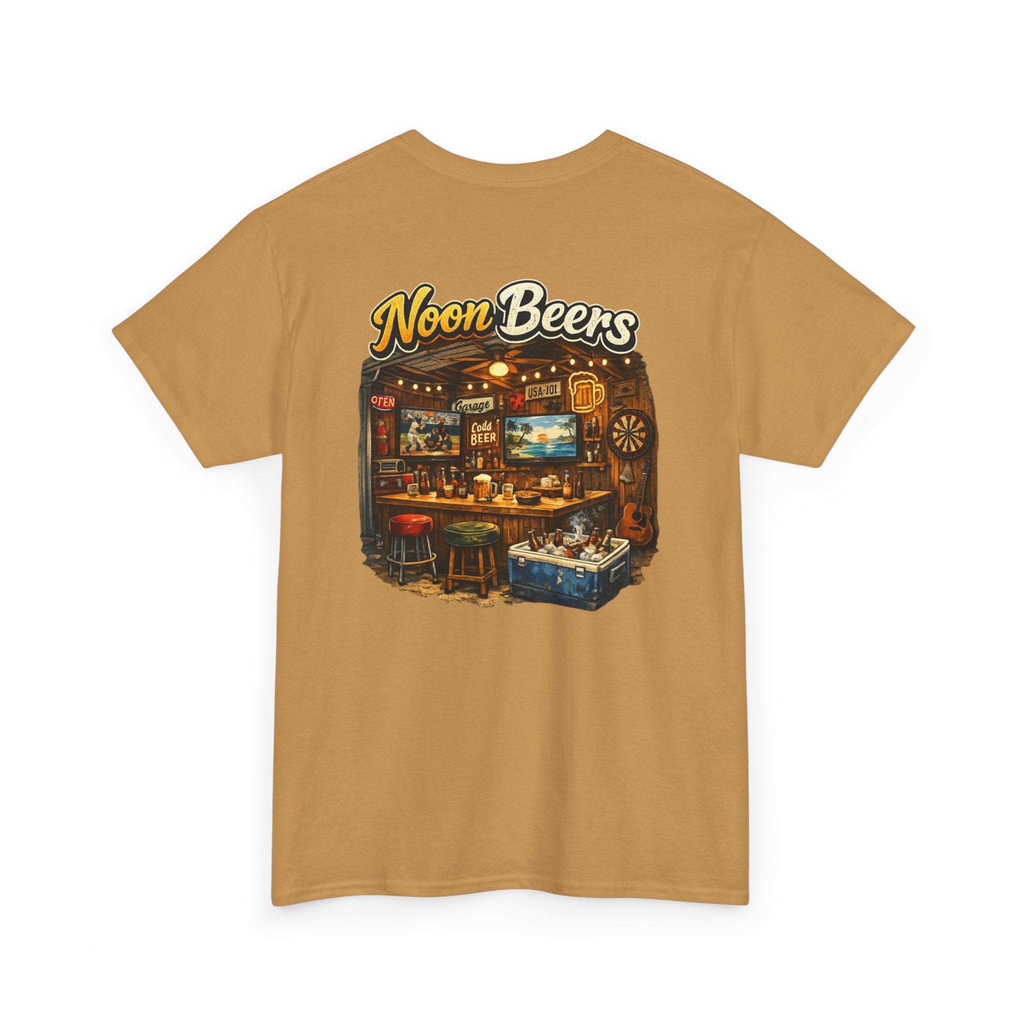 Noon Beers Bar Scene T-Shirt | Vintage Pub Illustration, Beer